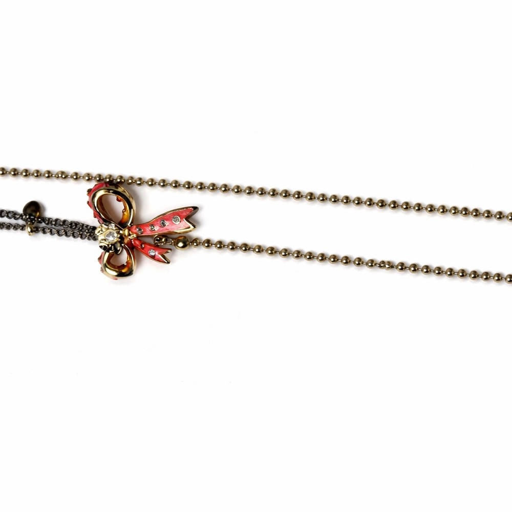 Betsey Johnson Black Pearl Sheep Locket Pendant Gold and Silver Charm Necklace - Picture 4 of 6
